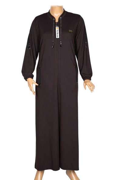 Hesna Kadın Zeren Büyük Beden Baharlık Boydan Kahverengi Pardesü - 2