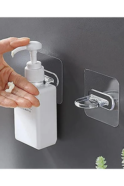 2 Adet Kendinden Yapışkanlı Desenli Sıvı Sabunluk Askısı Pratik ve Şık Duvar Tipi Sabunluk Tutucu - Resim 4