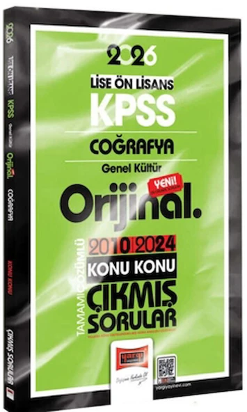 2026 KPSS Lise-Önlisans Coğrafya Orijinal 2010-2024 Konu Konu Çıkmış Sorular / 9786253705626 ürün görseli
