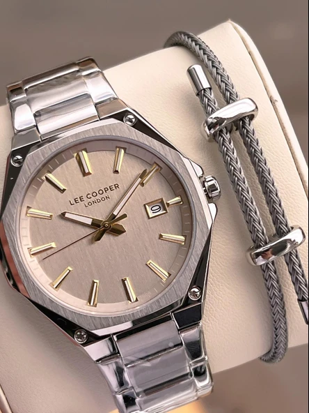 Lee Cooper İtalyan Tasarım Bileklik Hediyeli 2 Yıl Garantili 5 Atm Erkek Kol Saati ELC.08252.360 ürün görseli