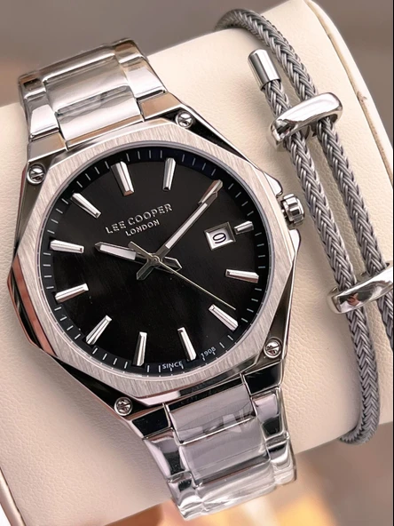 Lee Cooper İtalyan Tasarım Bileklik Hediyeli 2 Yıl Garantili 5 Atm Erkek Kol Saati ELC.08252.350 ürün görseli