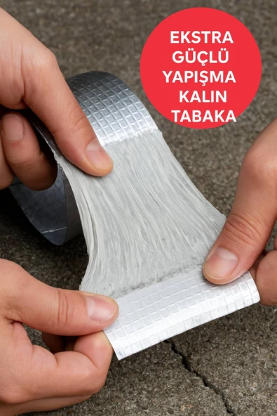 Su Geçirmez Isıya Dayanıklı Alüminyum Onarım Bandı 5cm x 5m – Güçlü Yapışkanlı Sızdırmaz Tamir Bandı - 3