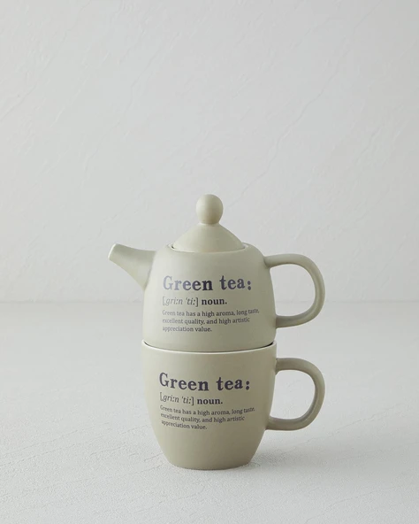 English Home Green Tea New Bone China Demlik Seti 300 ml Yeşil ürün görseli