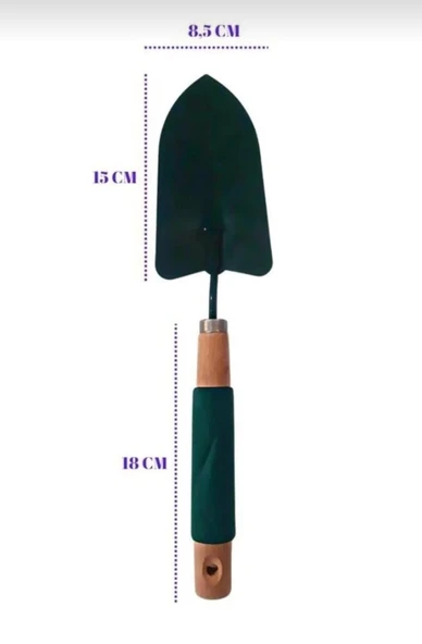 Ahşap Saplı Kürek 35 Cm Metal Bahçe Küreği, Ahşap Saplı Bahçe El Küreği - 2