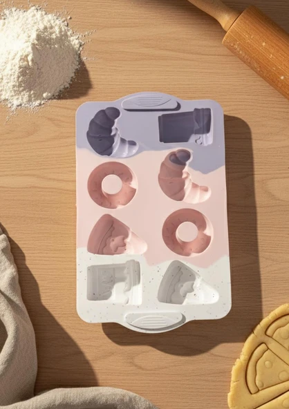 Silikon Kurabiye Kalıbı - 8li Kek Kalıbı - 2