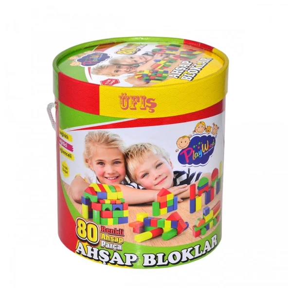 Kutulu 80 Parça Renkli Ahşap Bloklar - 3