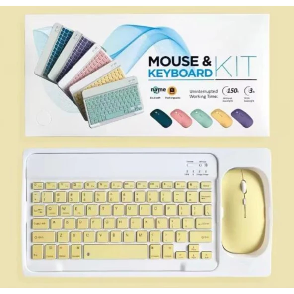 ZR20Km Sarı Kablosuz Klavye Mouse Set