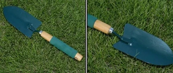 Ahşap Saplı Kürek 35 Cm Metal Bahçe Küreği, Ahşap Saplı Bahçe El Küreği - 3