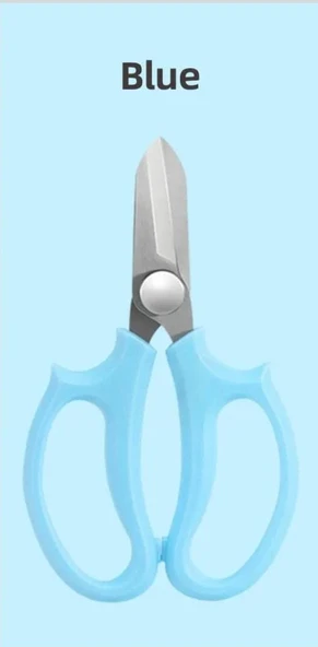 Bahçe Çiçek Makası, Keskin Paslanmaz Çelik Çiçek Makası, Budama Makası Çok Amaçlı Makas MAVİ