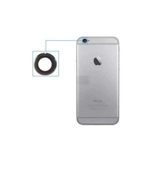 İphone 6S Kamera Camı Siyah Lens Çerçeveli