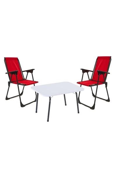 Exent 45x60 Katlanır Masa + 2 Adet Kamp Sandalyesi, Çift dikişli 120 kg kapasiteli-2KIR-BEY ürün görseli
