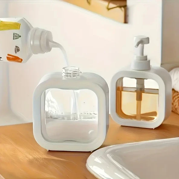 Pompalı Sıvı Sabunluk Plastik Malzemeli Pratik Kullanımlı Dispenser Banyo ve Mutfak İçin Uygun Şık Tasarımıyla Dayanıklı ve Dekoratif Sıvı Sabunluk Modeli - Resim 5