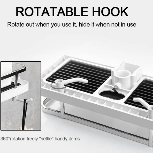 Banyo Rafı Tek Katlı Yapışkanlı Pratik Kurulumsuz Duvar Tipi Şampuan Sabun Organizeri - Resim 5