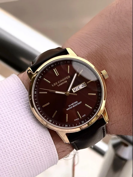 Lee Cooper İtalyan Tasarım Bileklik Hediyeli 2 Yıl Garantili 5 Atm Erkek Kol Saati ELC.08235.142 - Resim 3