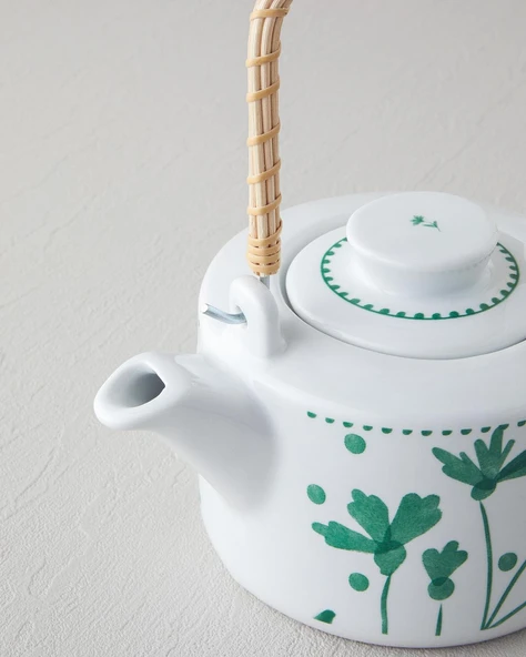 English Home Mintopia Porselen Demlik 850 ml Beyaz - Yeşil - Resim 3