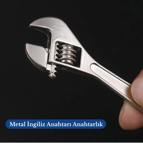 Fonksiyonel İngiliz Anahtarı Anahtarlık Metal Malzemeli Minyatür Anahtar Ucu Açılır Kapanır Gerçekçi Görünümlü Dekoratif Erkek Anahtarlık Araç Çanta Ev Anahtarı İçin Şık ve Pratik Anahtarlık Aksesuarı - 5