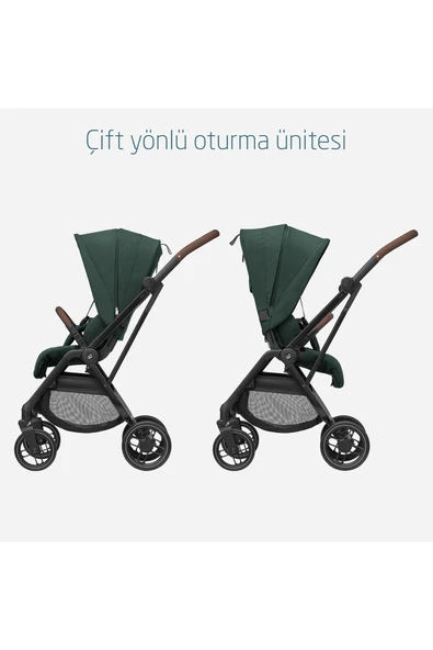 Maxi-Cosi Leona2 Çift Yönlü Uzatılabilir Sırt Desteği Tam Yatabilir Bebek Arabası Twillic Green - Resim 7