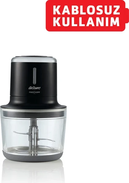 Arzum AR1128 Freechopp Cam Hazneli Şarjlı Doğrayıcı - 3