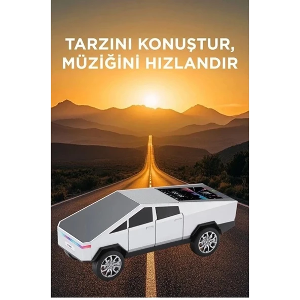 D68 Cyber Model Araba Tasarımlı Bluetooth Hoparlör 15w Güçlü Ses Rgb Led /tws/usb Beyaz - 3