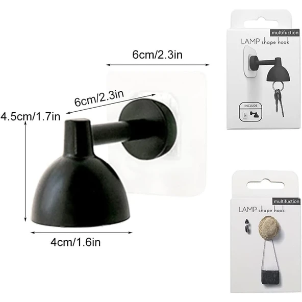 Lamba Şeklinde Mıknatıslı Duvar Tipi Anahtar Tutucu Askı Yapışkanlı Dekoratif Priz Yanı Anahtarlık Organizer - 3