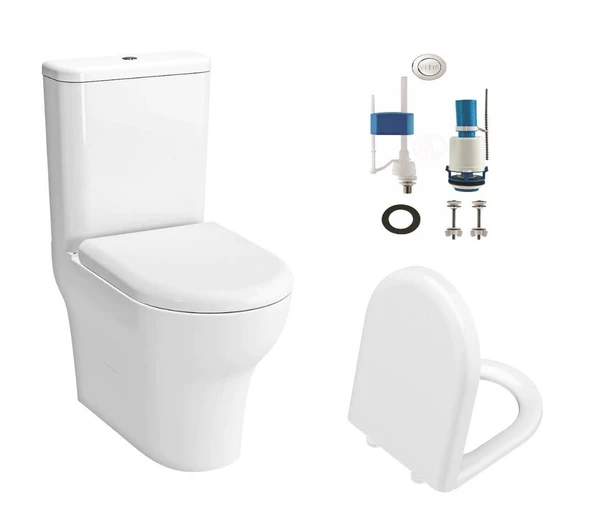 VitrA Zentrum Kanalsız Duvara Sıfır Klozet, Rezervuar, İç Takım ve Yavaş Kapanan Kapak 7783L003-0092 ürün görseli 1