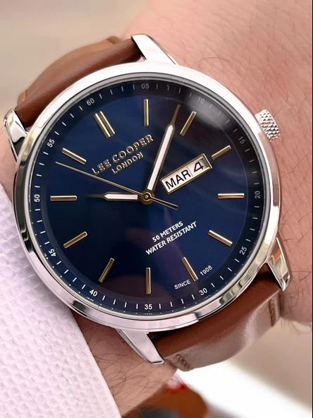 Lee Cooper İtalyan Tasarım Bileklik Hediyeli 2 Yıl Garantili 5 Atm Erkek Kol Saati ELC.08235.394 - 2