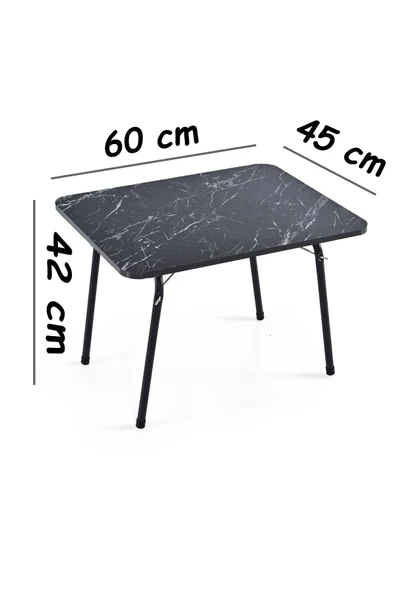 Exent 45x60 Katlanır Masa + 2 Adet Kamp Sandalyesi, Çift dikişli 120 kg kapasiteli-2KIR-MER - Resim 3