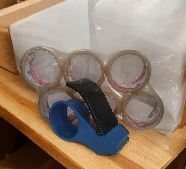 Koli Bantlama Makinesi + 6 Koli Bandı MAVİ RENK - 2