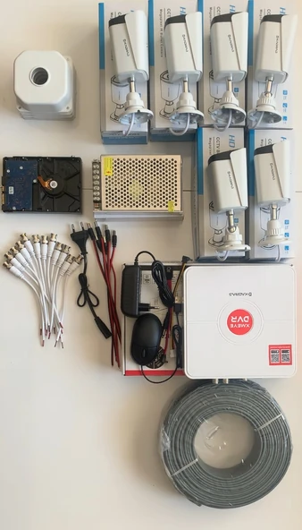 6 KAMERALI GÜVENLİK KAMERASI SETİ - 5MP Sony SecuLensli 1080P Full HD AHD, 8 Ultra Warm LED ,Gece Renkli, Colorvu Teknolojisi, Metal Kasa, V1 - Resim 3