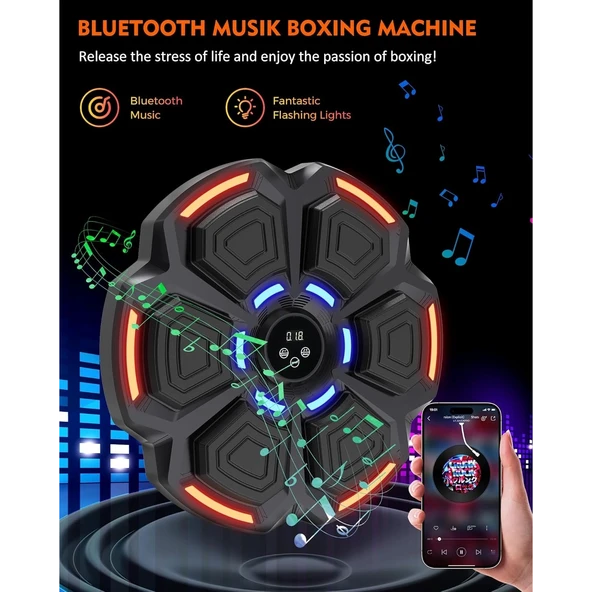 Bluetooth Hoparlör Özellikli Duvar Boks Makinesı  9 Mod Seviye Ayarlı  Müzikli Boks Makinesı - 7