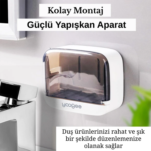 Çekmece Model Pratik Katı Sabunluk Su Biriktirme Hazneli Hijyenik ve Şık Sabun Kabı - Resim 4