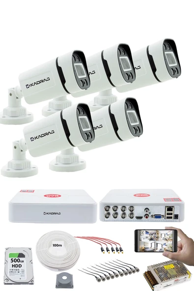 5 KAMERALI GÜVENLİK KAMERASI SETİ - GECE RENKLİ 5MP SONY SECULENS, 1080P FULL HD AHD, 4 WARM LED, COLORVU - V1 ürün görseli