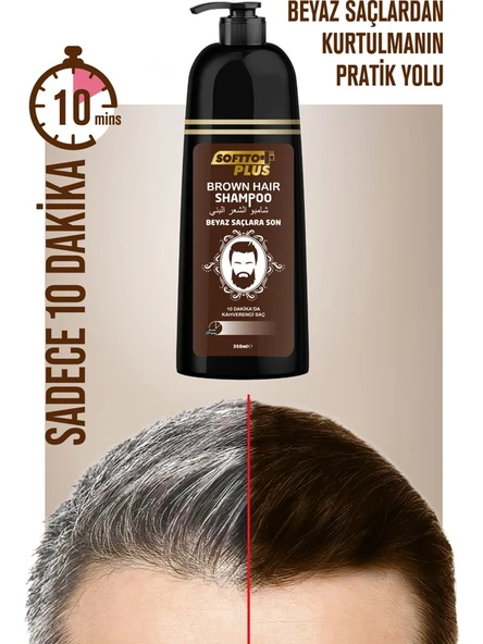 Softto Plus Brown Kahverengi  Hair Shampoo 350 ml ürün görseli 1