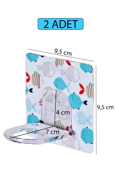 2 Adet Kendinden Yapışkanlı Desenli Sıvı Sabunluk Askısı Pratik ve Şık Duvar Tipi Sabunluk Tutucu - Resim 3