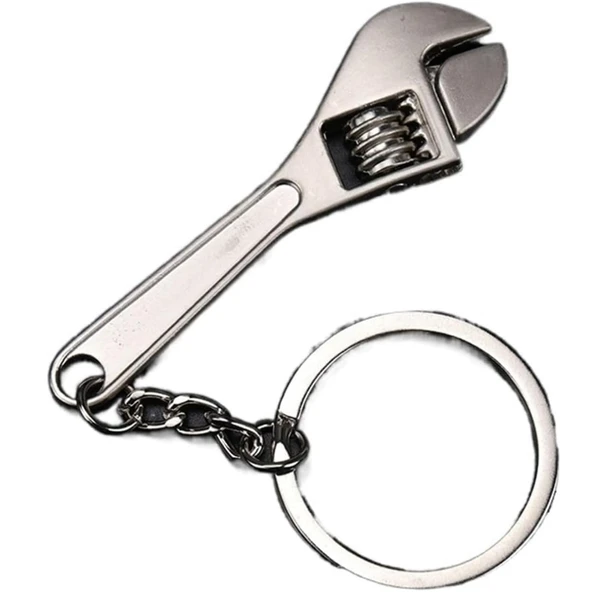 Fonksiyonel İngiliz Anahtarı Anahtarlık Metal Malzemeli Minyatür Anahtar Ucu Açılır Kapanır Gerçekçi Görünümlü Dekoratif Erkek Anahtarlık Araç Çanta Ev Anahtarı İçin Şık ve Pratik Anahtarlık Aksesuarı - 7