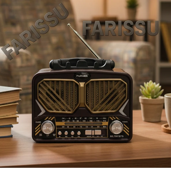 Taşınabilir Güneş Panelli Nostaljik Radyo Işıldaklı FM/AM/SW Desteği USB/TF Kart Girişli - 3