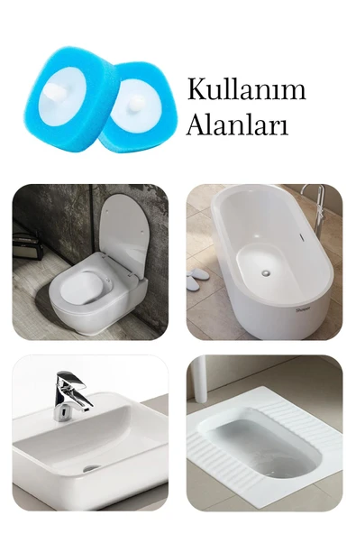 Kullan At Süngerli Tuvalet Temizleme Fırçası Yedek Başlığı 10 Adet Pratik Hijyenik Tuvalet Temizlik Süngeri - Resim 5