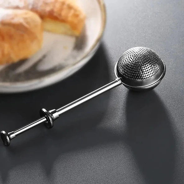 MyBru Paslanmaz Çelik Top Yaylı Çay Kahve Bitki Çayı Süzgeci - 5