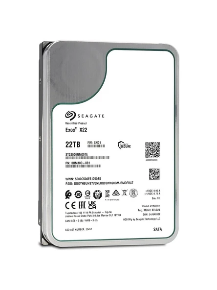 22TB SEAGATE EXOS 7200 512M ST22000NM001E - 2