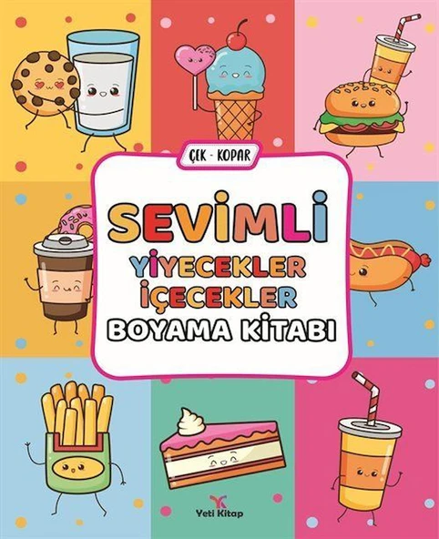 Sevimli Yiyecekler İçecekler Boyama Kitabı ürün görseli