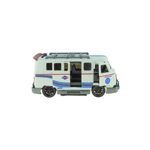 Oyuncak Minibüs Işıklı Sesli Duman Çıkaran Sürtmeli Minibüs Beyaz - 2