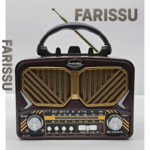 Taşınabilir Güneş Panelli Nostaljik Radyo Işıldaklı FM/AM/SW Desteği USB/TF Kart Girişli - 5