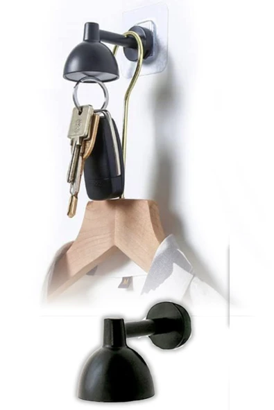 Lamba Şeklinde Mıknatıslı Duvar Tipi Anahtar Tutucu Askı Yapışkanlı Dekoratif Priz Yanı Anahtarlık Organizer
