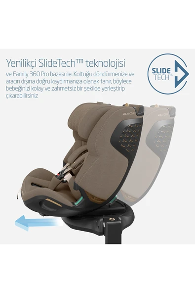 MAXİ-COSİ Maxi-cosi Emerald 360 Pro I-size Dünyanın Ilk Kızaklı,araç Dışına Çıkabilen Isofix'li 0-36 Truffle - Resim 5