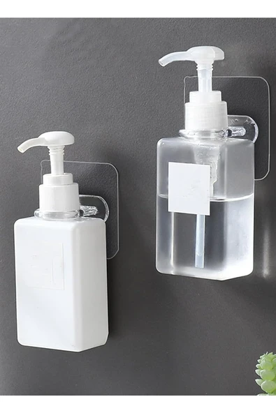 2 Adet Kendinden Yapışkanlı Desenli Sıvı Sabunluk Askısı Pratik ve Şık Duvar Tipi Sabunluk Tutucu - Resim 6