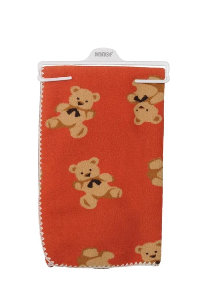 Bebitof Sevimli Ayıcıklar Desenli 90x100 cm Peluş Bebek Battaniye Kırmızı BBTF.KRMZ.95076