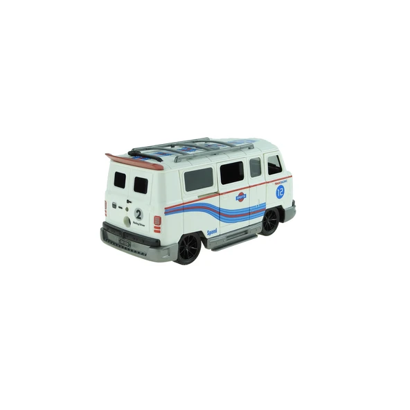 Oyuncak Minibüs Işıklı Sesli Duman Çıkaran Sürtmeli Minibüs Beyaz - 4