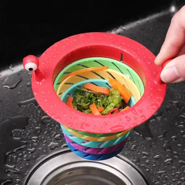 Lavabo Süzgeci Renkli 6 Kademeli Mutfak Gider Tıpası Lavabo Süzgeci - Resim 6