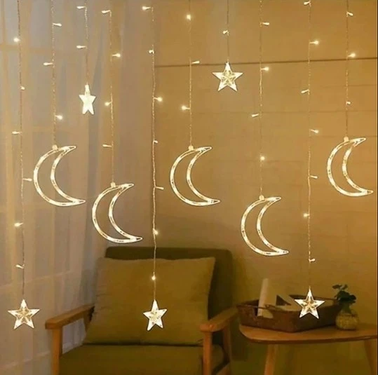 pilelistore Ay Yıldızlı Saçak Led ürün görseli 1