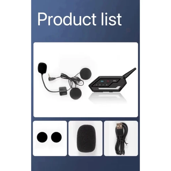 Bt62 Motosiklet Kask Kulaklığı Bluetooth Intercom 2 Intercom Bağlantılı - 3
